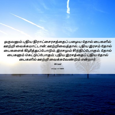 Picture 06 - மாற்கு 2:22 TAMIRV - ஒருவனும் புதிய - Bible Verse Picture