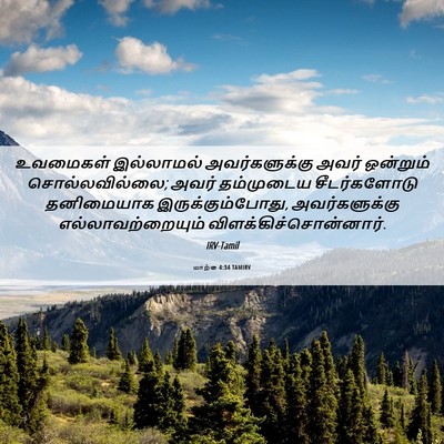 Picture 06 - மாற்கு 4:34 TAMIRV - உவமைகள் இல்லாமல் - Bible Verse Picture