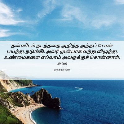 Picture 06 - மாற்கு 5:33 TAMIRV - தன்னிடம் நடந்ததை - Bible Verse Picture