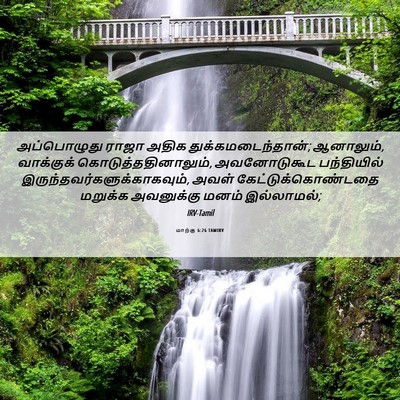 Picture 06 - மாற்கு 6:26 TAMIRV - அப்பொழுது ராஜா - Bible Verse Picture
