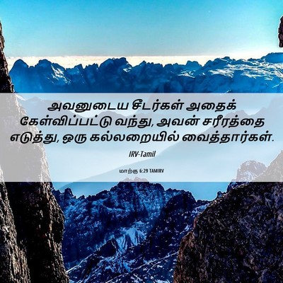 Picture 06 - மாற்கு 6:29 TAMIRV - அவனுடைய சீடர்கள் - Bible Verse Picture