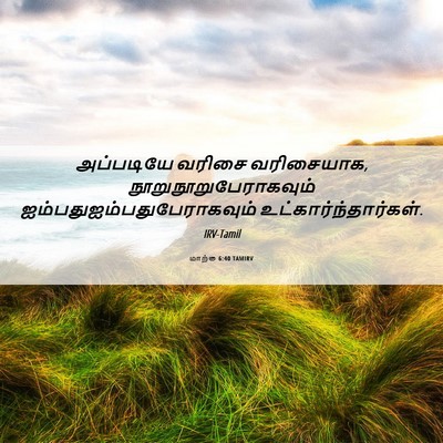Picture 06 - மாற்கு 6:40 TAMIRV - அப்படியே வரிசை - Bible Verse Picture
