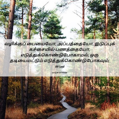 Picture 06 - மாற்கு 6:8 TAMIRV - வழிக்குப் பையையோ, - Bible Verse Picture