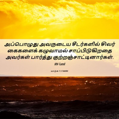 Picture 06 - மாற்கு 7:2 TAMIRV - அப்பொழுது அவருடைய - Bible Verse Picture