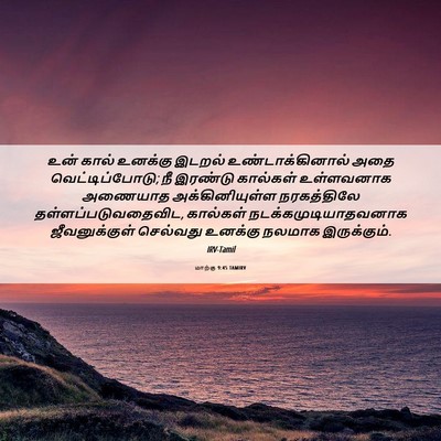 Picture 06 - மாற்கு 9:45 TAMIRV - உன் கால் உனக்கு - Bible Verse Picture