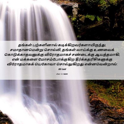 Picture 06 - மீகா 3:5 TAMIRV - தங்கள் பற்களினால் - Bible Verse Picture