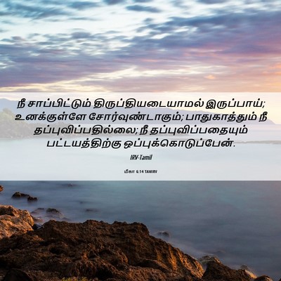 Picture 06 - மீகா 6:14 TAMIRV - நீ சாப்பிட்டும் - Bible Verse Picture