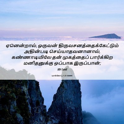 Picture 06 - யாக்கோபு 1:23 TAMIRV - ஏனென்றால், ஒருவன் - Bible Verse Picture
