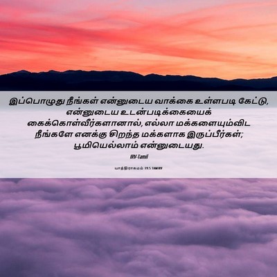 Picture 06 - யாத்திராகமம் 19:5 TAMIRV - இப்பொழுது நீங்கள் - Bible Verse Picture