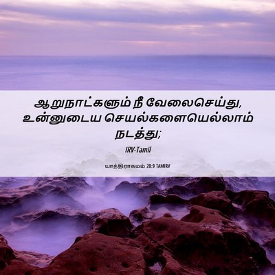 Picture 06 - யாத்திராகமம் 20:9 TAMIRV - ஆறுநாட்களும் நீ - Bible Verse Picture