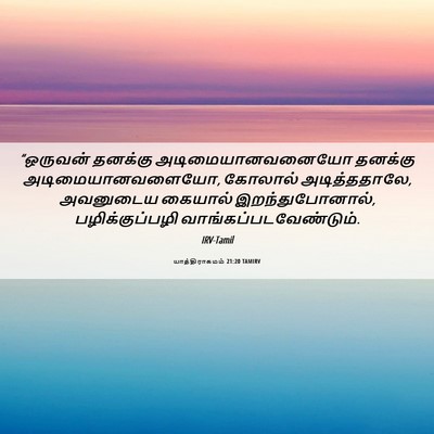 Picture 06 - யாத்திராகமம் 21:20 TAMIRV - “ஒருவன் தனக்கு - Bible Verse Picture