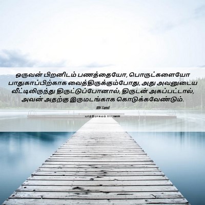 Picture 06 - யாத்திராகமம் 22:7 TAMIRV - ஒருவன் பிறனிடம் - Bible Verse Picture