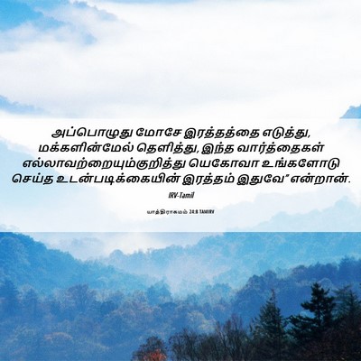 Picture 06 - யாத்திராகமம் 24:8 TAMIRV - அப்பொழுது மோசே - Bible Verse Picture