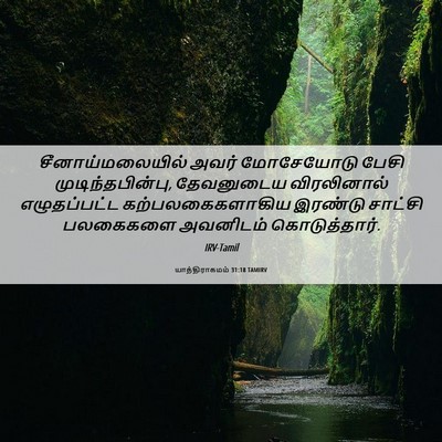 Picture 06 - யாத்திராகமம் 31:18 TAMIRV - சீனாய்மலையில் - Bible Verse Picture
