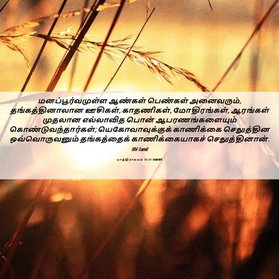 Picture 06 - யாத்திராகமம் 35:22 TAMIRV - மனப்பூர்வமுள்ள - Bible Verse Picture
