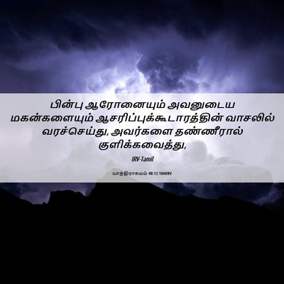 Picture 06 - யாத்திராகமம் 40:12 TAMIRV - பின்பு ஆரோனையும் - Bible Verse Picture