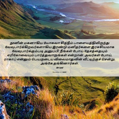 Picture 06 - யோசுவா 2:1 TAMIRV - நூனின் மகனாகிய - Bible Verse Picture