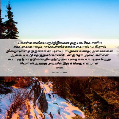 Picture 06 - யோசுவா 7:21 TAMIRV - கொள்ளையிலே - Bible Verse Picture
