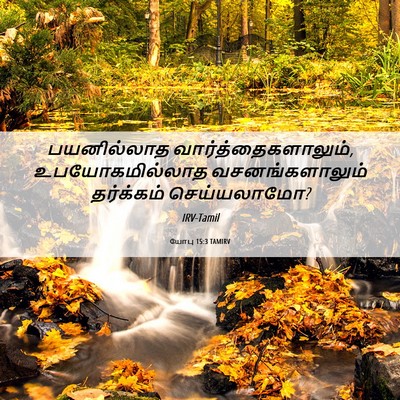 Picture 06 - யோபு 15:3 TAMIRV - பயனில்லாத - Bible Verse Picture