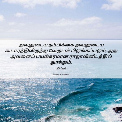 Picture 06 - யோபு 18:14 TAMIRV - அவனுடைய நம்பிக்கை - Bible Verse Picture