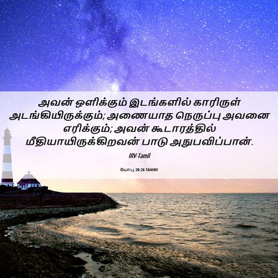 Picture 06 - யோபு 20:26 TAMIRV - அவன் ஒளிக்கும் - Bible Verse Picture
