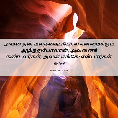 Picture 06 - யோபு 20:7 TAMIRV - அவன் தன் - Bible Verse Picture
