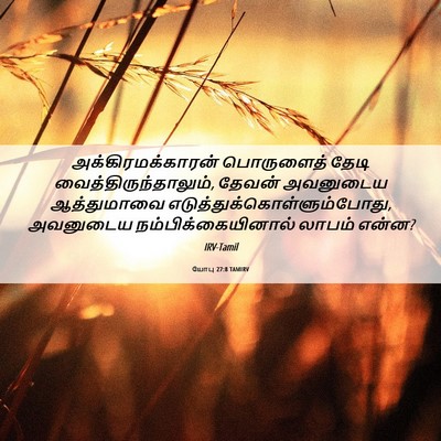 Picture 06 - யோபு 27:8 TAMIRV - அக்கிரமக்காரன் - Bible Verse Picture