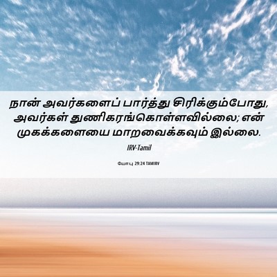 Picture 06 - யோபு 29:24 TAMIRV - நான் அவர்களைப் - Bible Verse Picture