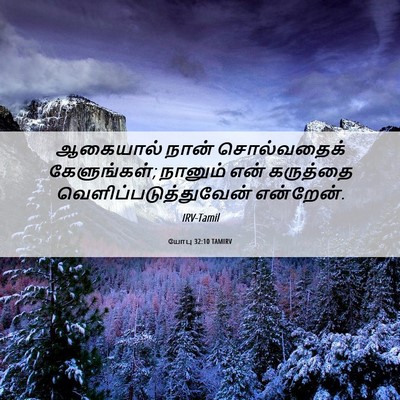 Picture 06 - யோபு 32:10 TAMIRV - ஆகையால் நான் - Bible Verse Picture