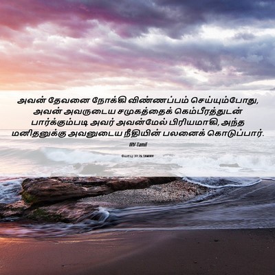 Picture 06 - யோபு 33:26 TAMIRV - அவன் தேவனை நோக்கி - Bible Verse Picture