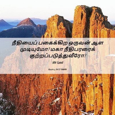Picture 06 - யோபு 34:17 TAMIRV - நீதியைப் பகைக்கிற - Bible Verse Picture