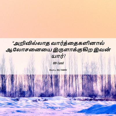 Picture 06 - யோபு 38:2 TAMIRV - “அறிவில்லாத - Bible Verse Picture