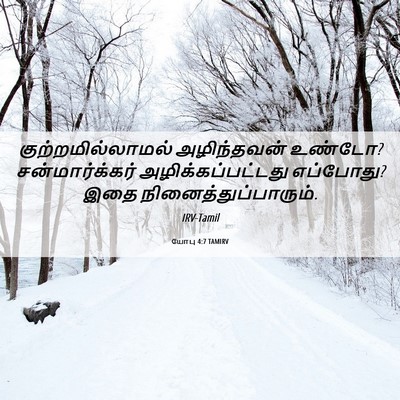Picture 06 - யோபு 4:7 TAMIRV - குற்றமில்லாமல் - Bible Verse Picture