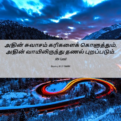 Picture 06 - யோபு 41:21 TAMIRV - அதின் சுவாசம் - Bible Verse Picture