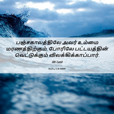 Picture 06 - யோபு 5:20 TAMIRV - பஞ்சகாலத்திலே - Bible Verse Picture