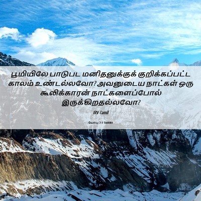 Picture 06 - யோபு 7:1 TAMIRV - பூமியிலே பாடுபட - Bible Verse Picture