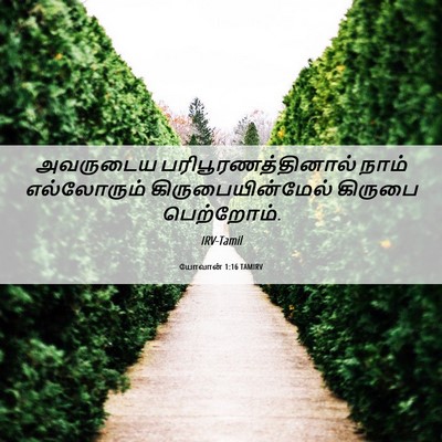 Picture 06 - யோவான் 1:16 TAMIRV - அவருடைய - Bible Verse Picture
