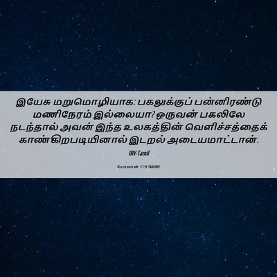 Picture 06 - யோவான் 11:9 TAMIRV - இயேசு மறுமொழியாக: - Bible Verse Picture