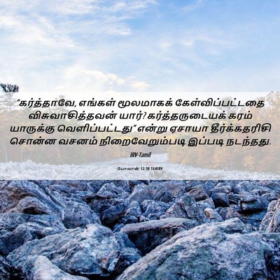 Picture 06 - யோவான் 12:38 TAMIRV - “கர்த்தாவே, - Bible Verse Picture