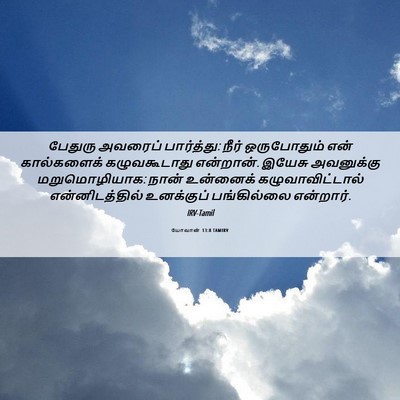 Picture 06 - யோவான் 13:8 TAMIRV - பேதுரு அவரைப் - Bible Verse Picture