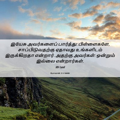 Picture 06 - யோவான் 21:5 TAMIRV - இயேசு அவர்களைப் - Bible Verse Picture