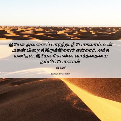 Picture 06 - யோவான் 4:50 TAMIRV - இயேசு அவனைப் - Bible Verse Picture
