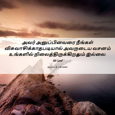 Picture 06 - யோவான் 5:38 TAMIRV - அவர் அனுப்பினவரை - Bible Verse Picture