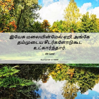 Picture 06 - யோவான் 6:3 TAMIRV - இயேசு மலையின்மேல் - Bible Verse Picture