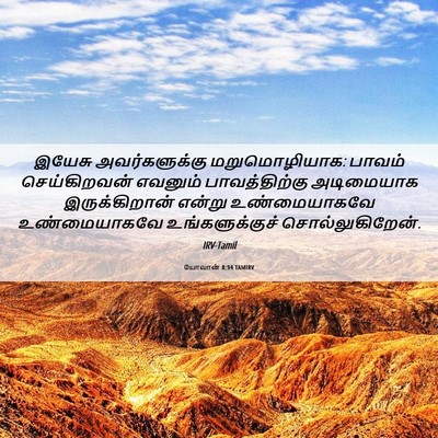 Picture 06 - யோவான் 8:34 TAMIRV - இயேசு அவர்களுக்கு - Bible Verse Picture