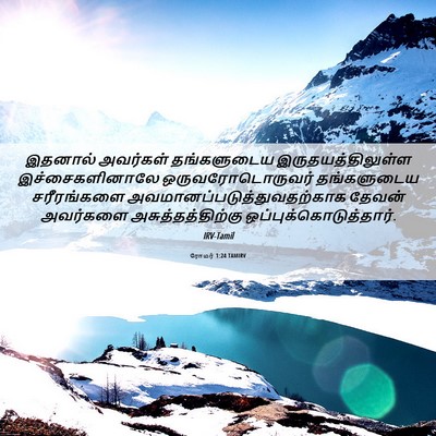 Picture 06 - ரோமர் 1:24 TAMIRV - இதனால் அவர்கள் - Bible Verse Picture