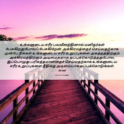 Picture 06 - ரோமர் 6:19 TAMIRV - உங்களுடைய சரீர - Bible Verse Picture