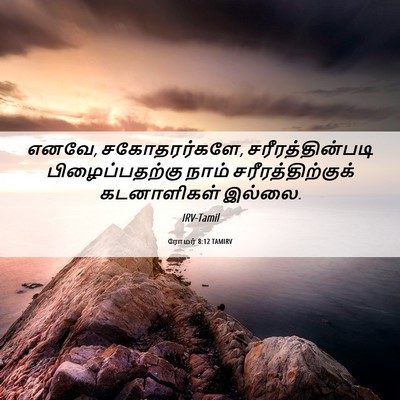 Picture 06 - ரோமர் 8:12 TAMIRV - எனவே, சகோதரர்களே, - Bible Verse Picture