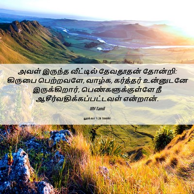 Picture 06 - லூக்கா 1:28 TAMIRV - அவள் இருந்த - Bible Verse Picture