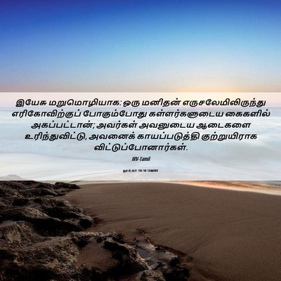 Picture 06 - லூக்கா 10:30 TAMIRV - இயேசு மறுமொழியாக: - Bible Verse Picture